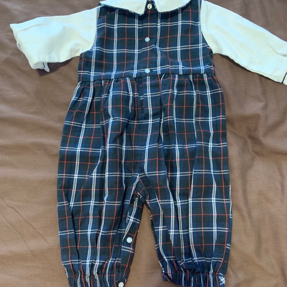 Boys blue and red plaid jumpsuit - Picture 2 of 3